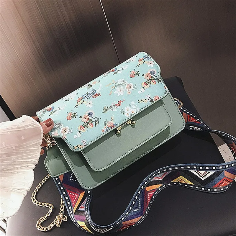 New Embroidery Flower Wide Strap Shoulder Messenger Bags Fashion Casual Women Purse and Handbags Crossbody for | Багаж и сумки