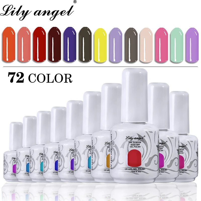 Гель лак для ногтей Lily angel 72 цвета 15 мл уф светодиодный отмачиваемый гель