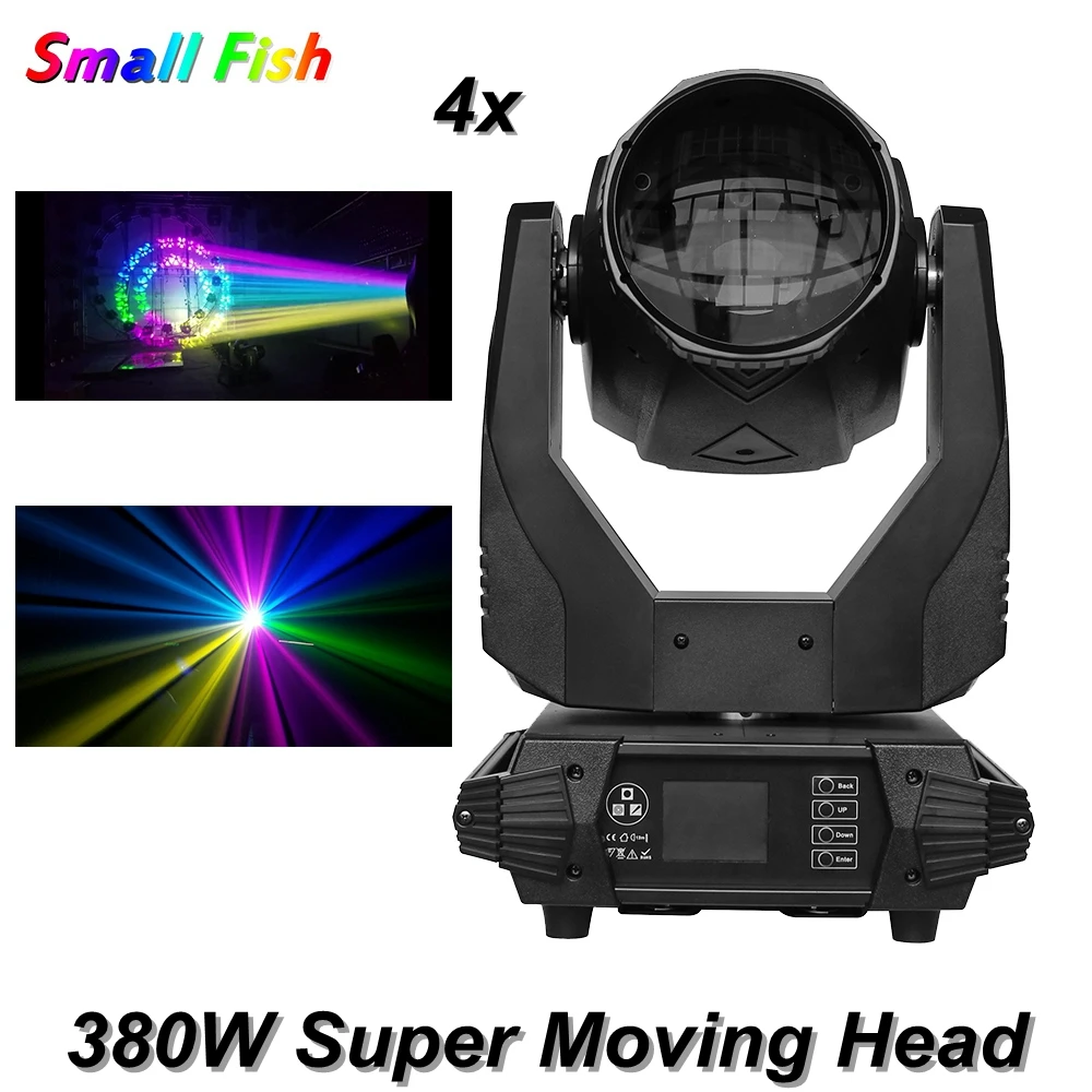4Pcs/Lot 380W Stage Moving Head Light Beam Spot 2IN1 Moving Head Lighting DMX512 Prism DJ Disco Music Party Stage Beam Light
