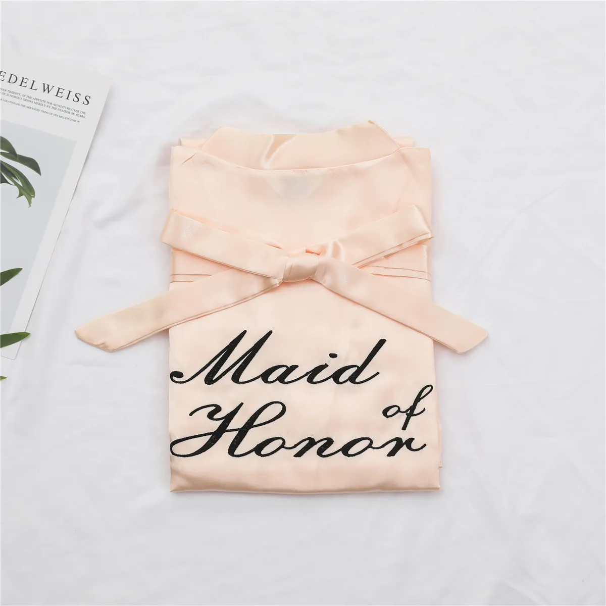 Maid of honor 1 Шелк пятнистый халат Свадебные платья с вышивкой невесты кардиган невесты - Цвет: Maid of honor 1