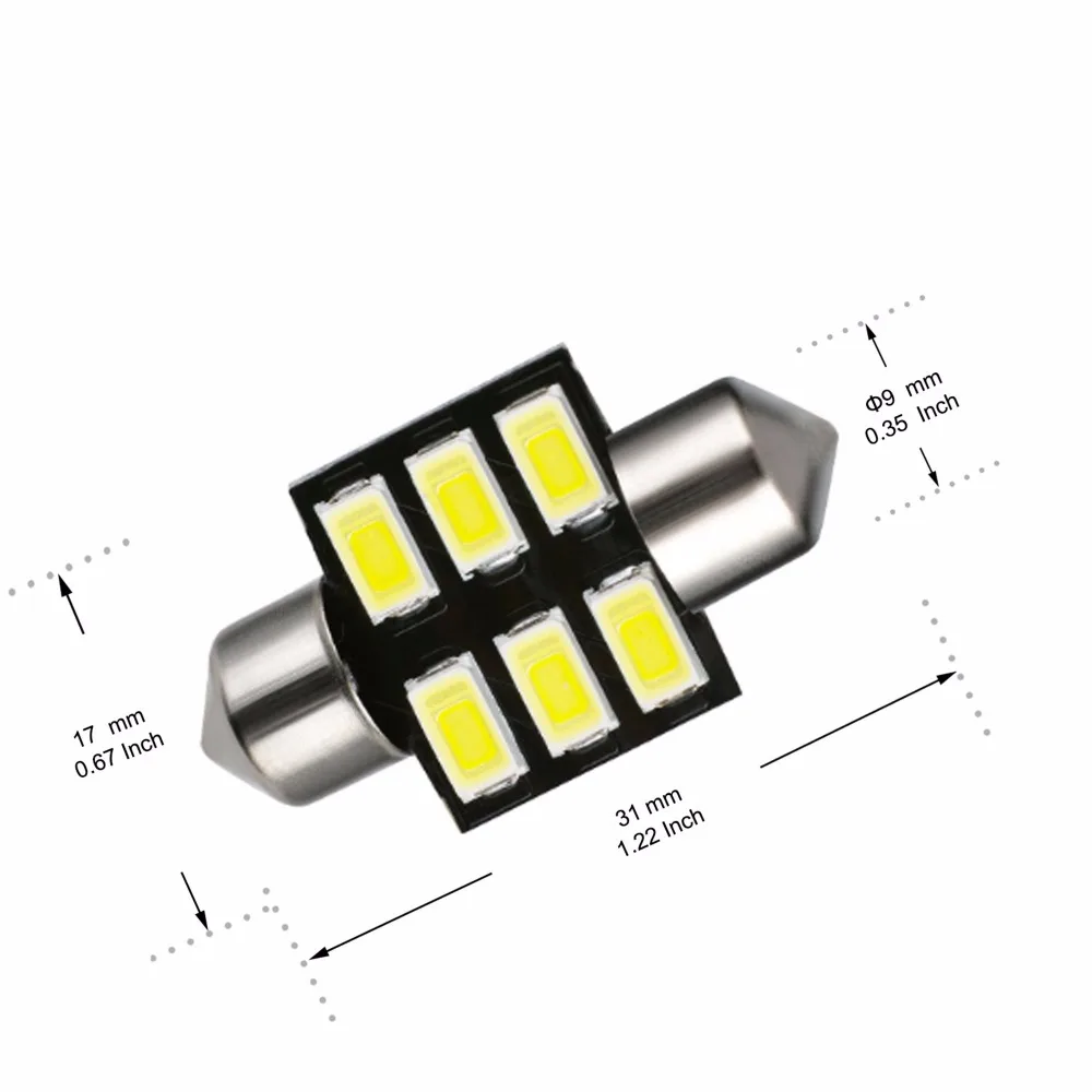 СВЕТОДИОДНАЯ Гирлянда AGLINT 10 шт. C5W 31 мм DE3175 светодиодные лампы 5730SMD 6 светодиодов