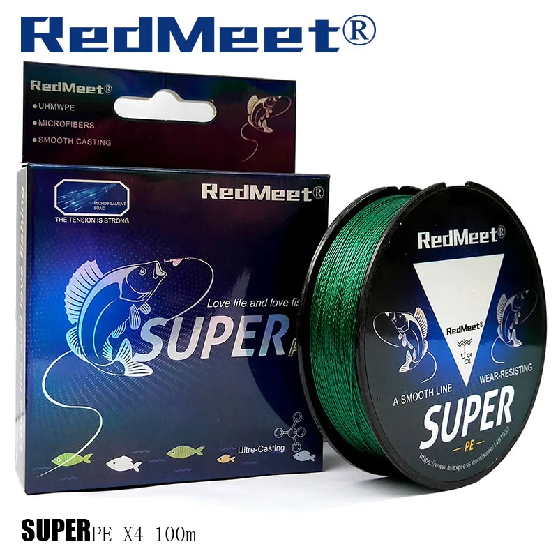 Фирменная новая рыболовная леска RedMeet MONSTER X4 100 м плетеная из 4 нитей многонитевая