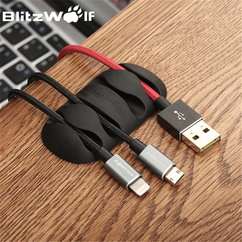 BlitzWolf 4 шт./лот многофункциональный кабельный держатель органайзер зажим для