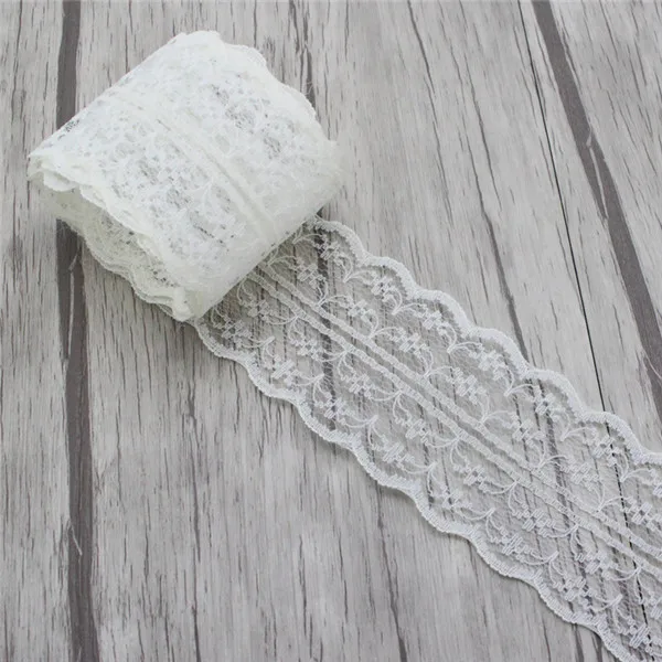 Lucia crafts, 5 ярдов/партия, 45 мм, мягкая кружевная лента, сделай сам, вышитая сетка, кружевная отделка, ткань для шитья, свадебное украшение, R0701 - Цвет: C4 Beige