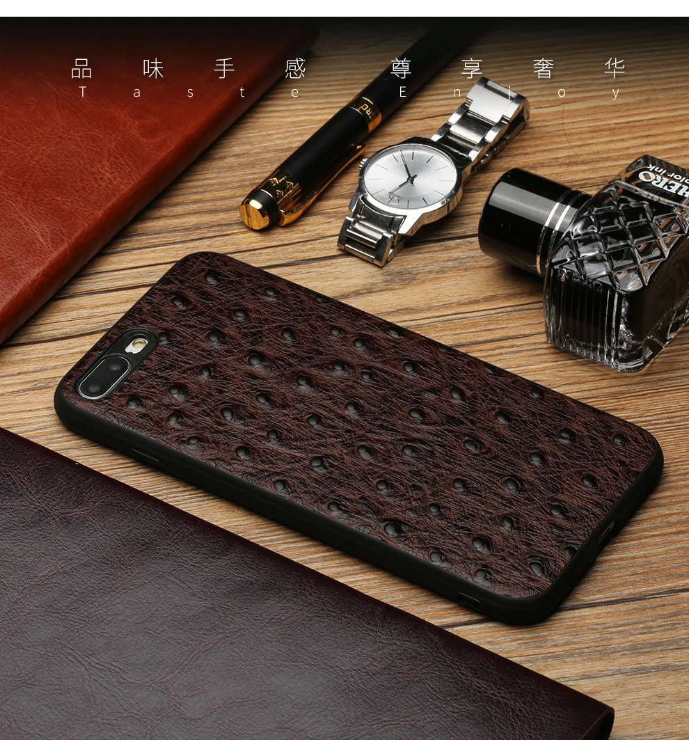 Роскошный кожаный чехол для телефона iPhone 7plus 8plus Страусиная текстура мягкая оболочка противоударный чехол для X XR XS MAX 6S Plus X5 5S SE