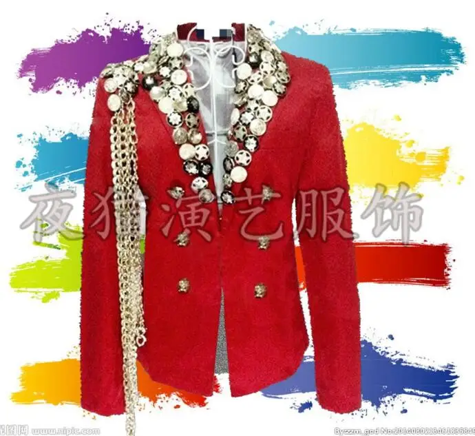 

men suits designs masculino homme terno stage costumes for singers men red blazer dance clothes jacket style dress punk rock