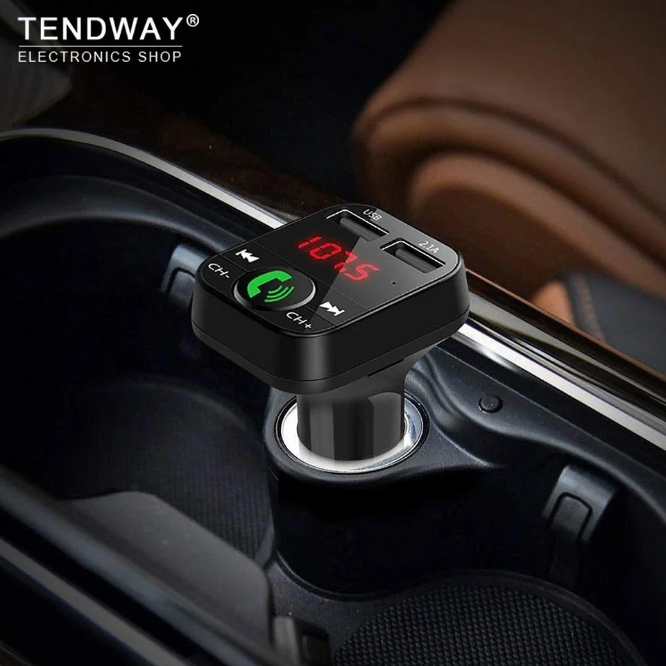 

Tendway Car Phone Charger Wireless Bluetooth Car Kit LED Display Mobile Multi Usb Charger FM Transmitter MP3 Player Car Charger