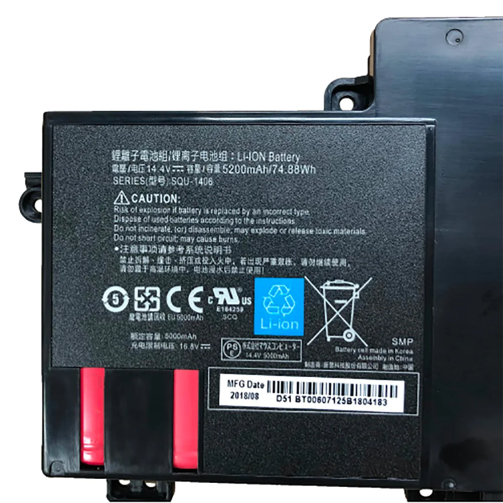 14,4 V 74.88Wh SQU-1406 аккумулятор для ноутбука thunderobot 911-E1 911-T2A 911-S2B 911-T1 5200 mAh серии