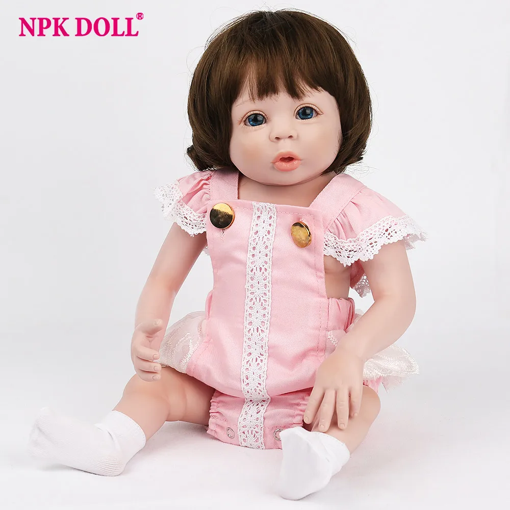 NPKDOLL Reborn Baby Doll 19 дюймов как Preemie коричневые волосы искусственные силиконовый