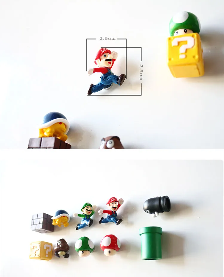 Мультфильм творческий 3D Super Mario Bros магниты на холодильник стикер сообщений детские игрушки для студентов подарок на день рождения Домашний декор