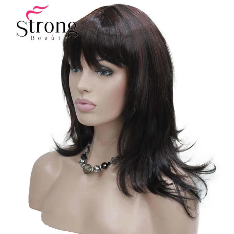 StrongBeauty Длинные Прямые Шелковистые Светлые Выделенные полный синтетический парик выбор цвета - Цвет: 2TT33