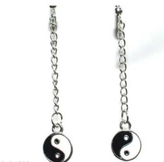 Винтажные Серебряные Серьги Yin Yang Tai Chi Bagua Карта Подвески Висячие/длинные висячие