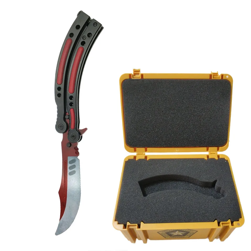 AUTO Swayboo CS GO Karambit складной набор ножей чехол бабочка в коробке для ножей допплеровский тренировочный нож без края ревой практический инструмент - Цвет: AUTO