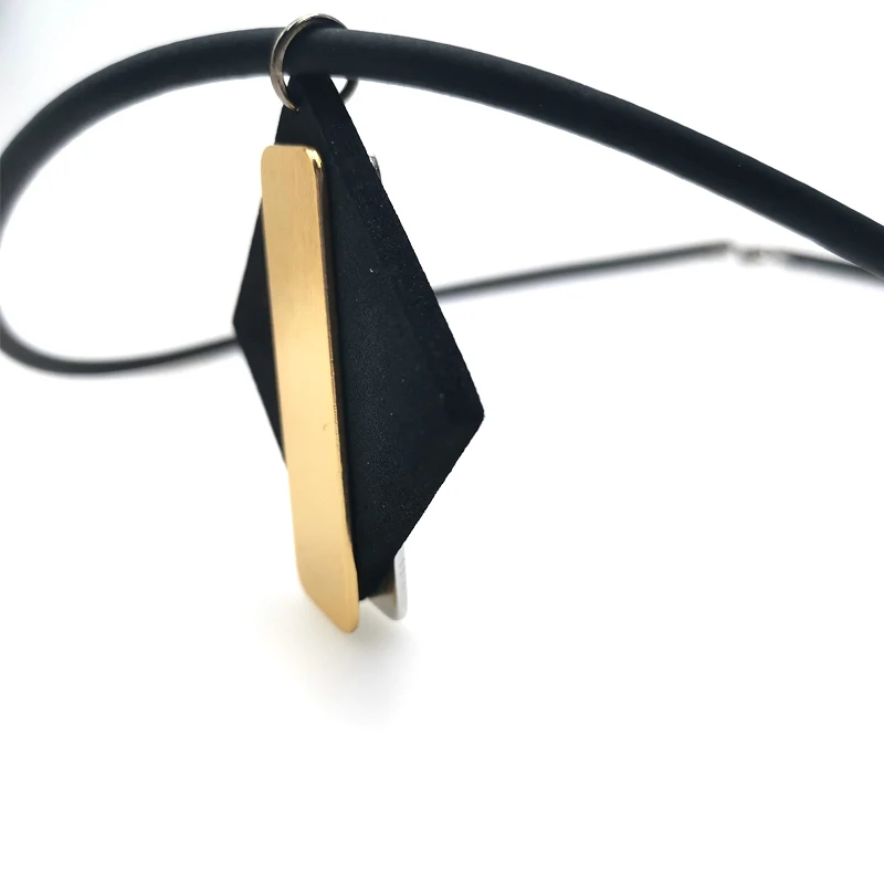 YD&ampYDBZ Fashion Rose Gold Pendant Womens Necklaces Jewelry Handmade Black Rubber Rope Accessories Friendship Necklace Gift | Украшения и