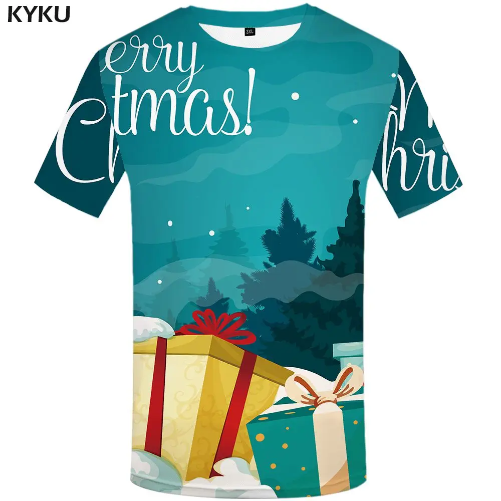 3d t shirt 18 KYKU, Рождественская футболка, Мужская забавная одежда в стиле аниме, рождественские футболки, красная 3d футболка в стиле панк-рок, футболка с принтом, вечерние футболки для счастливых мужчин, Новинка - Цвет: 3d t shirt 18