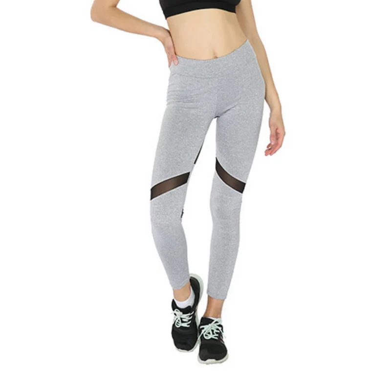 Новый дизайн женские штаны для йоги высокая талия сетка плюс размер сшитые