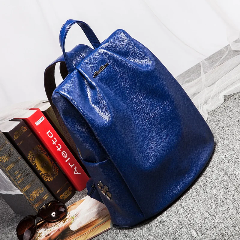 2018 Famous brand designer anti-theft backpack solid color shoulder bag female leather college style travel | Багаж и сумки