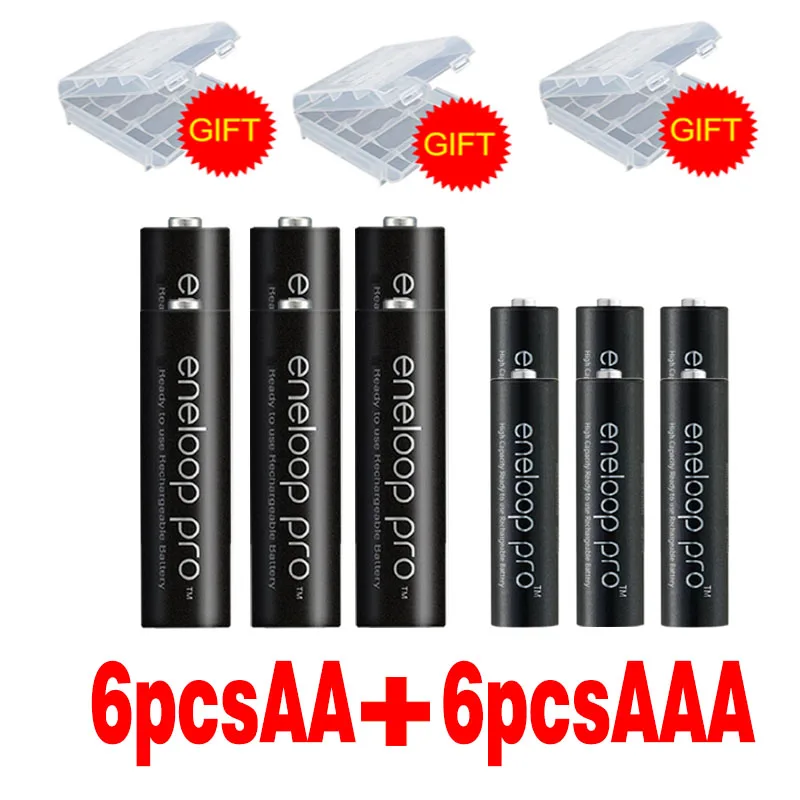 6pcs AA and AAA 1,2 v Ni-MH AA батарея перезаряжаемая и AAA аккумуляторная батарея для фонариков Panasonic, пульты дистанционного управления, игрушки батареи - Цвет: 6pcs AA and AAA