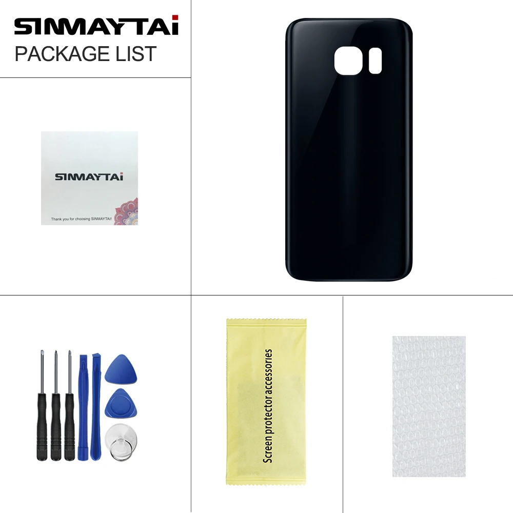 Корпус задняя крышка Чехлы для Samsung Galaxy S7 G9300 Задняя стеклянная батарейного