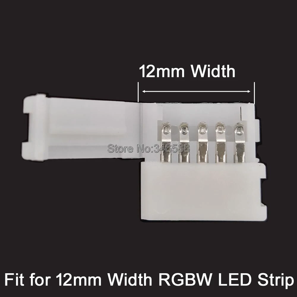 10 шт./партия 5 PIN 5Pin 12 мм Печатная плата-в-полоска безsolderless FPC оснастки вниз разъем адаптер для светодиодный 5050 RGBW или RGBWW светодиодный полосы
