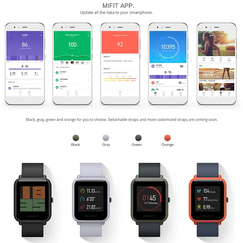 1 год гарантии глобальная версия Huami Amazfit Bip умные часы GPS Smartwatch IP68 HR 45 дней в режиме