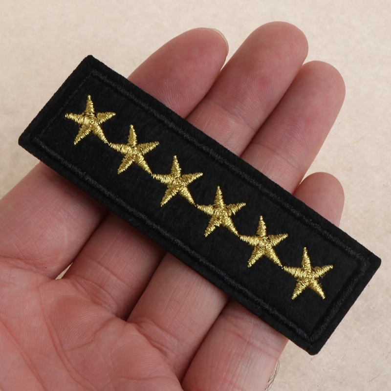 

Star Military Rank Embroidered Patch for Clothing Iron on DIY Apparel Accessory