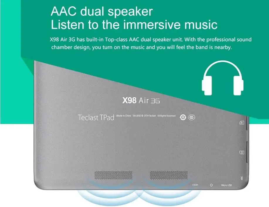 Планшетный ПК с двойной системой Teclast X98 Air 3G 9 7 дюйма 2 16 ГГц экран Retina 2048x1536 Гб ОЗУ 32