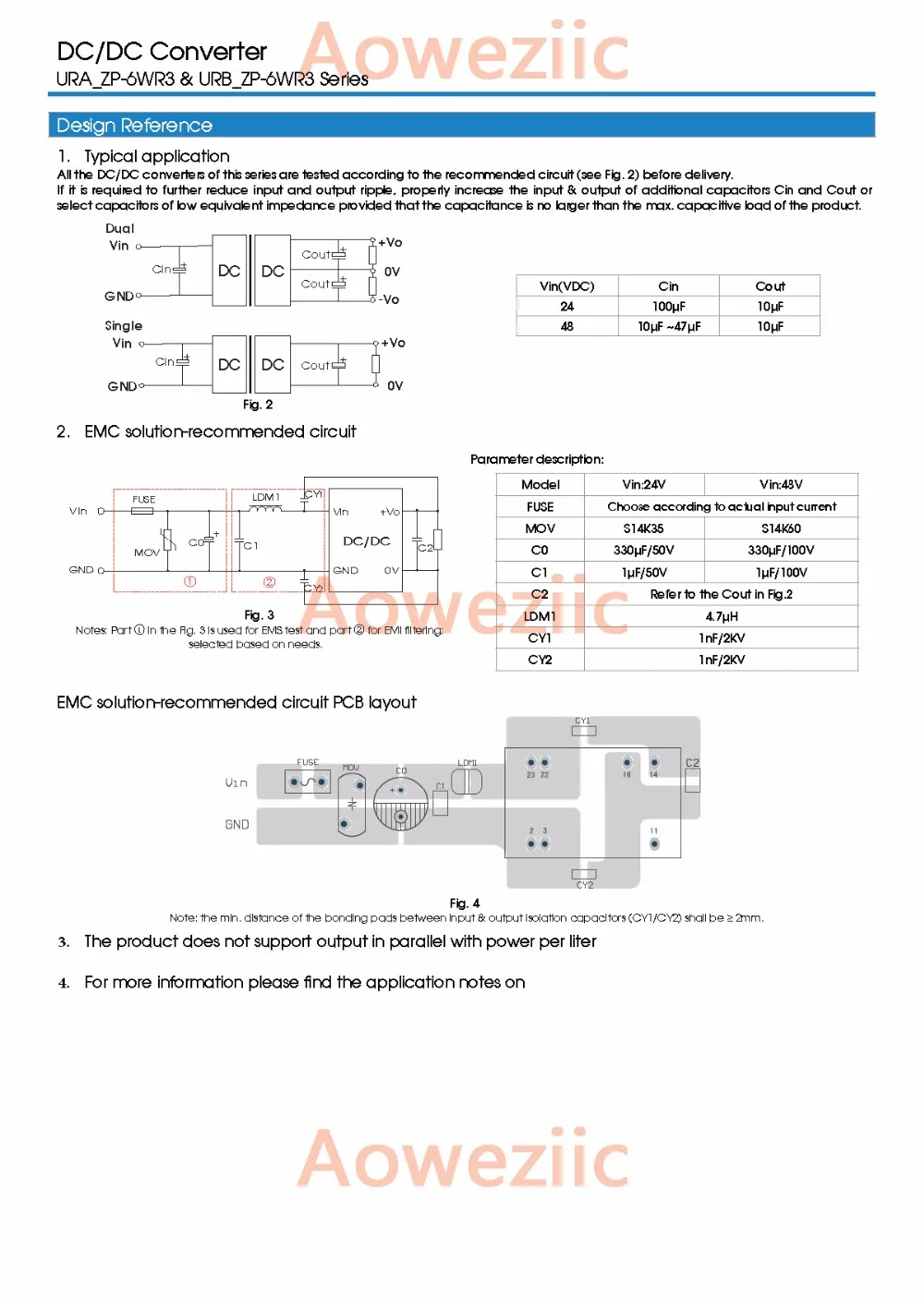 Aoweziic URA2424ZP 6WR3 6W новый оригинальный DIP Вход: 9 36V двойной Регул выход: + 24V 0.12A 24 V DC