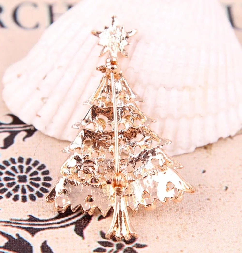 Милая Женская рождественская елка броши Рождественская Хрустальная брошь