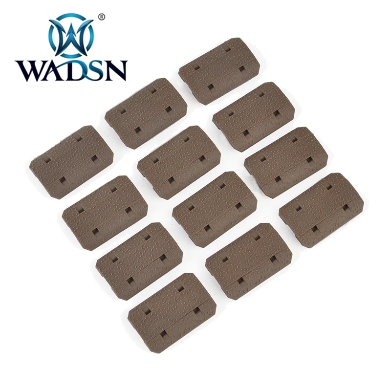 MP02028-DE WADSN 12 шт. тактические Mlok Тип 2 рельсовые крышки eMag Pul Тип для M-lok слот-система рельсовая планка для наружного охотничья военная игра Acessory - Цвет: MP02028-DE