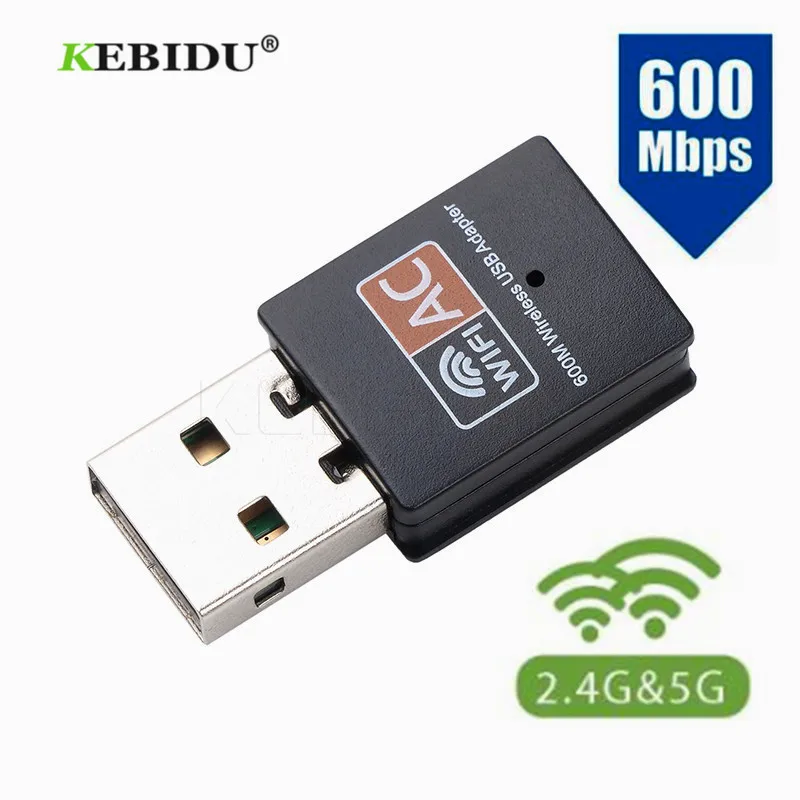 USB ресивер KEBIDU 600 Мбит/с 2 4/5 ГГц Wi Fi антенна двухдиапазонный 802.11b/n/g/ac|Сетевые карты|