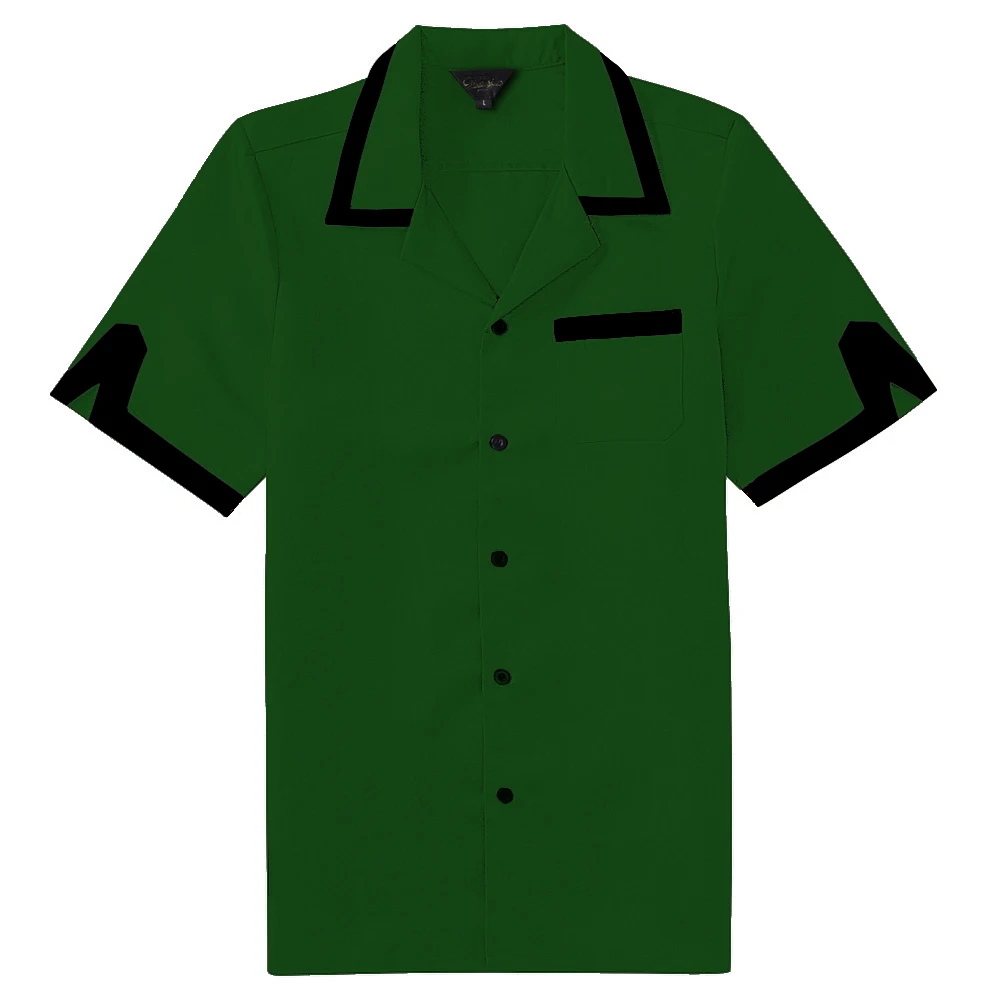 Мужская рубашка с отложным воротником коротким рукавом|rockabilly shirts men|mens dress shirtsdress