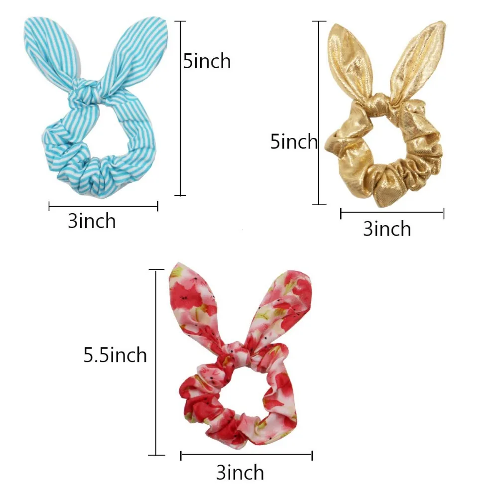 

22PCS Hair Scrunchies Rabbit Ears Hair Tie Ropes Elastic Hair Bands HairBow Ponytail Holder Hair Accessories for Women Girls