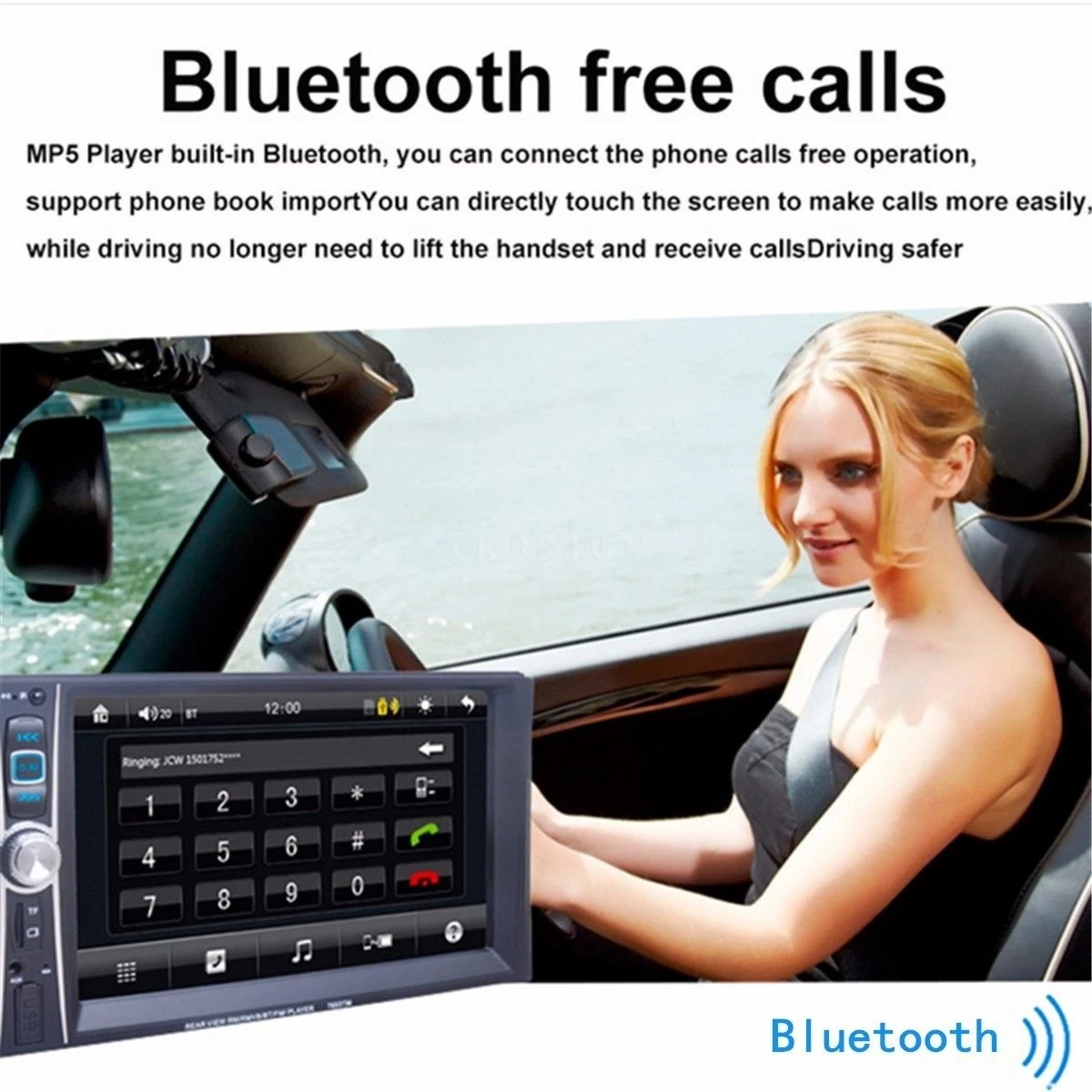 10 шт./лот 7653TM 7 &quotдвойной 2DIN автомобильный MP5 MP3 плеер Bluetooth USB сенсорный экран
