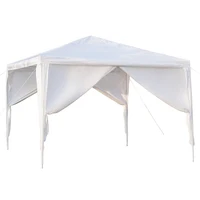 3 x 3m Outdoor Canopy Gazebo Wedding Tent Pavilion Four Sides Portable Home Use Waterproof Tent with Spiral Tubes - US Stock