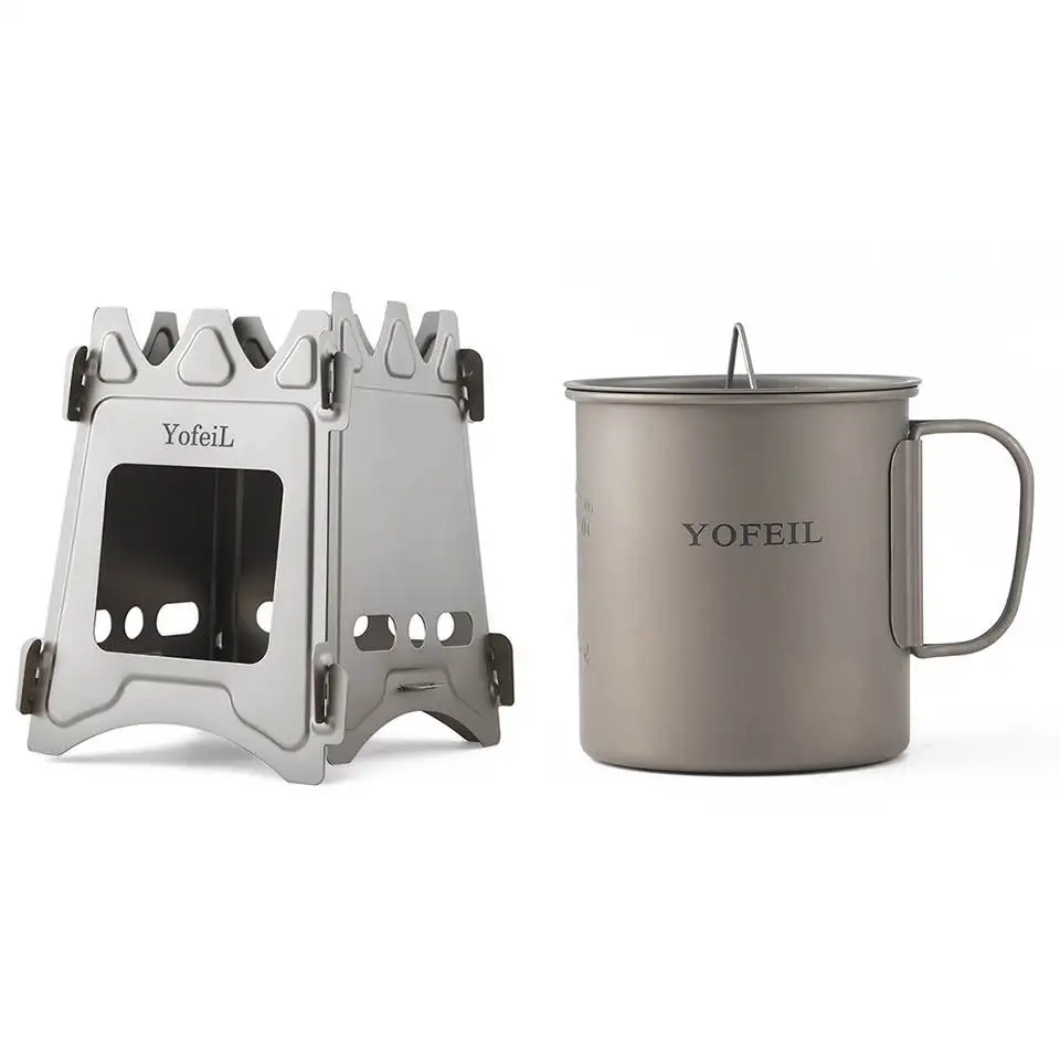 Package3 Yofeil pure titanium деревянная плита для кемпинга, ультра-светильник, портативное складное оборудование для приготовления пищи, набор для пикника, пешего туризма - Цвет: Package3