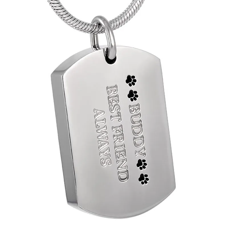 

CMJ8022 Buddy Best Friend всегда гравируемая собачья бирка домашнее животное ожерелье для кремации keepsake Urn ожерелье Мемориал ювелирные изделия для соб...
