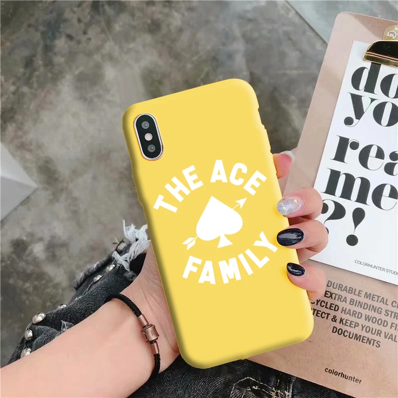 Ace family Мягкий силиконовый чехол ярких цветов для IPhone X XS XR Max 8 8 plus 7 7 plus 6s 6s Plus Лучший дизайн, чехол для телефона