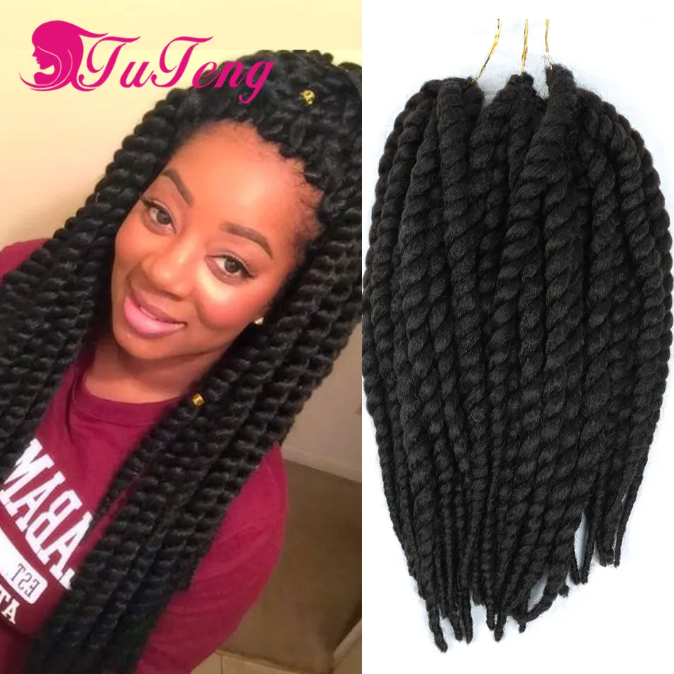 Лучший 12 Гавана Мамбо Твист Крючком Косу Волосы Синтетические Сенегальский Twist