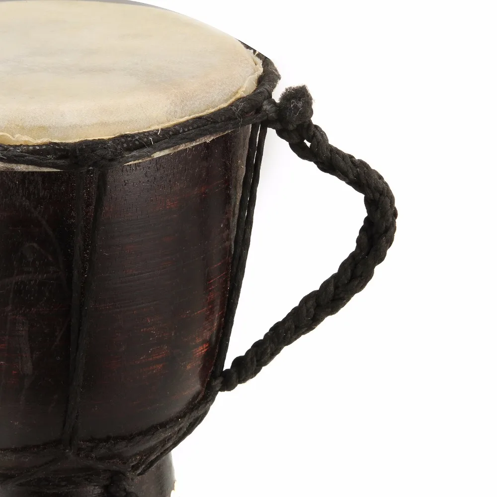 Африканские Djembe 4 дюймов 6 дюймовые классические деревянные африканские ручные барабаны мембранофон с узором из овчины барабаны для детей и взрослых начинающих