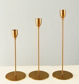 3 Sizes Set Блестящие вечерние металлические подсвечники бронзового цвета, подсвечник с орнаментом, панель для свадьбы, рождественские украшения дома - Цвет: 3 Sizes Set