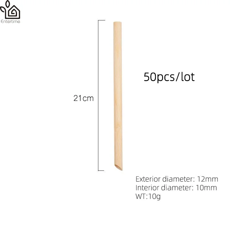 Оптовая продажа 50 шт./лот Экологичные многоразовые бамбуковые соломинки 20 см