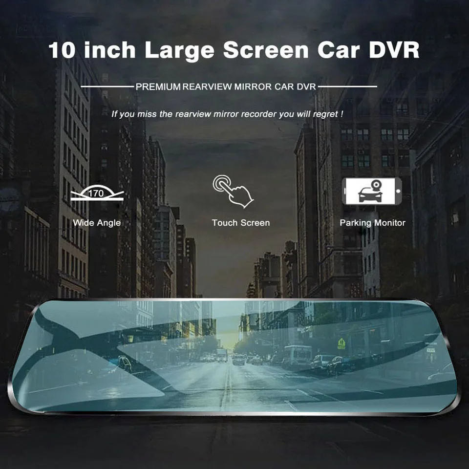 10 дюймов заднего вида автомобиля dvr зеркало автомобиля камера HD 1080P двойной Лен зеркало заднего вида DashCam цифровой видеорегистратор авто видеорегистратор