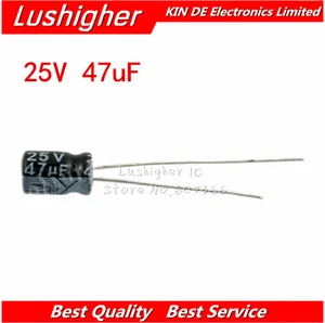 Алюминиевый электролитический конденсатор, 25 в, 47 мкФ Ф, 25 в, 5x7 мм, 50 шт.