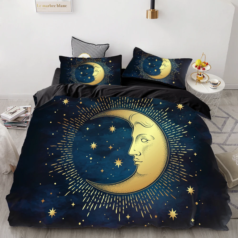 3D Duvet Cover Set Queen/King/Europe/Custom,luxury Bedding Set,Quilt/Blanket Cover Set,Bedclothes retro octagonal star,drop ship