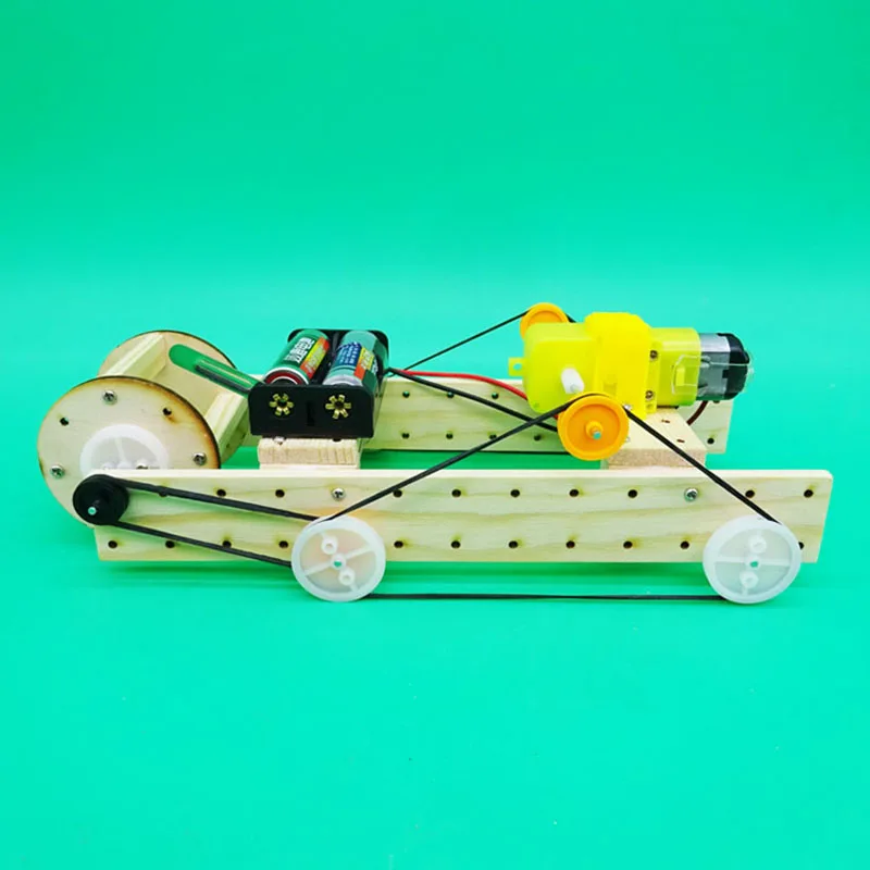 DIY Technology Sweeping robot belt electric trolley education assembling model Manual work toy technology |