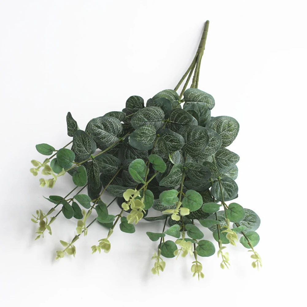 1 Pcs 16 Fork Artificial Simulation Money Leaf Living Room Table Decoration Plastic Flowers Wedding Plant | Дом и сад