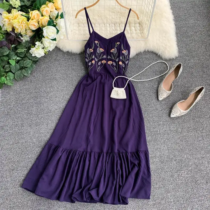 2019 новые модные женские платья приморский праздник вышивка цветок v-образным