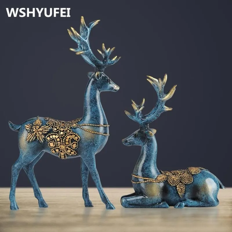 Новый Декоративный олень sika из натуральной смолы/домашнее свадебное украшение