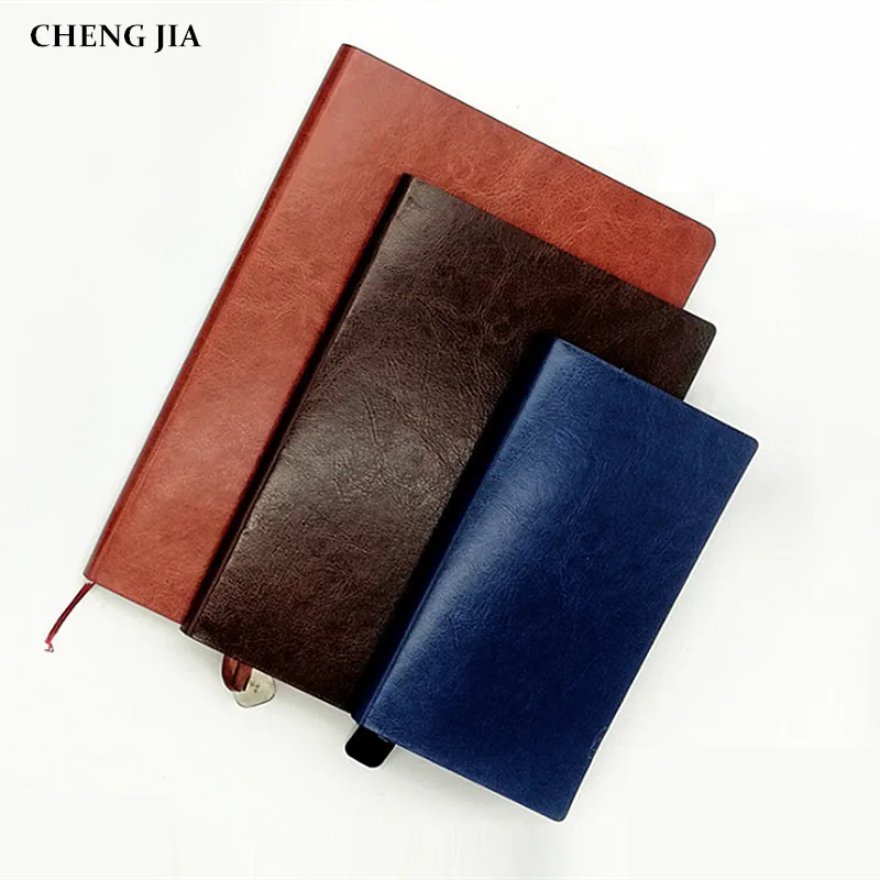 

Cheng Jia Brand 2019 Vintage Leather Notebook Agenda Blue Coffee Blank Office Stationary Classic Pu Leather Travelers Notebook